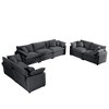 2-Piece Corduroy Fabric Modern Living Room Sofa Set with 2-Seater and 3-Seater, Large Deep Seat, Recliner, and 8 Cushion Upholstery - 4 of 4