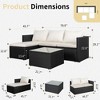 Celebalcony 3 Pieces Patio Furniture Set, Outdoor Wicker Sectional Sofa with Coffee Table, Anti-Slip & All-Weather Cushions for Garden,Backyard - 3 of 4