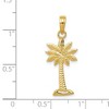 Black Bow Jewelry 14k Yellow Gold Textured Palmetto Tree Pendant, 12 x 28mm - 4 of 4