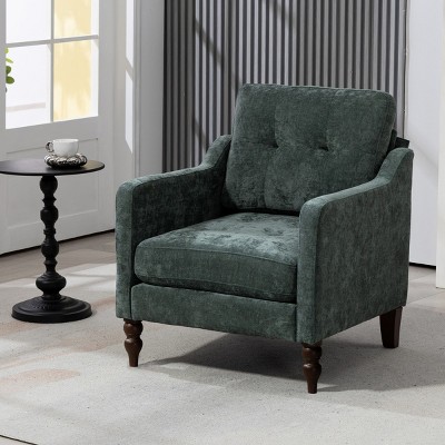 Modern Accent Chair with USB and Storage,Upholstered Tufted Reading Chair with Wide Backrest for Living Room or Bedroom–Maison Boucle