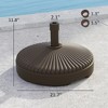 Round Patio Umbrella Base Holder, Heavy Duty Outdoor Umbrella Stand Base, Filled Up to 62lbs with Stand or 51lbs with Water for Garden, Poolside - 3 of 4