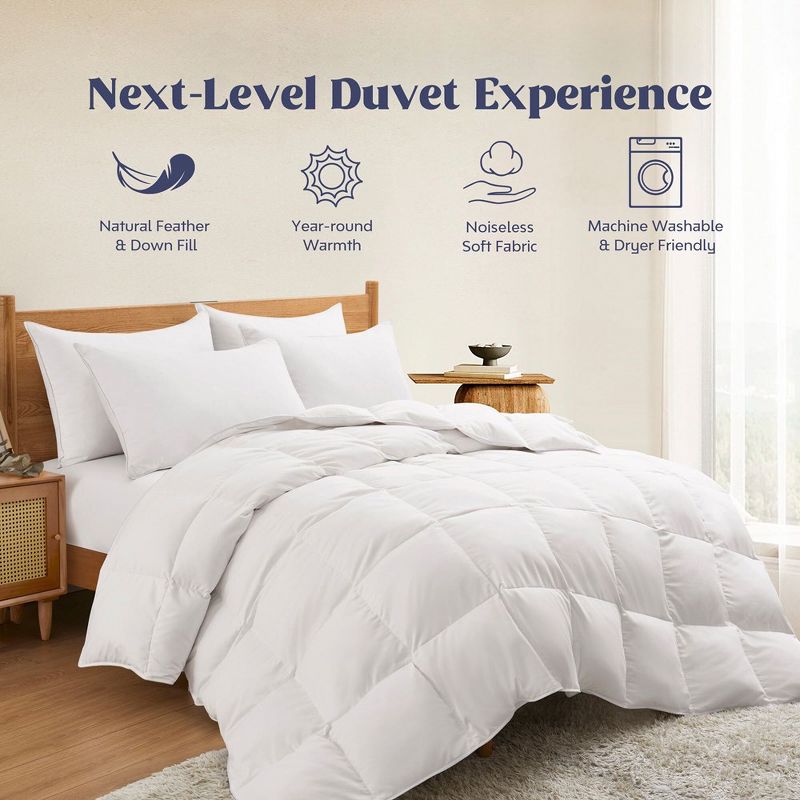 Peace Nest Light  & All-season Warmth White Goose Down Comforter Duvet Insert with 360TC Fabric, 1 of 7