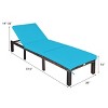 Tangkula Outdoor Rattan Chaise Lounge Chair Adjustable Backrest Recliner with Turquoise Cushions - 2 of 4