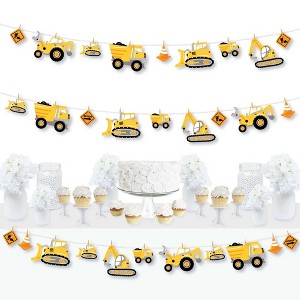Big Dot of Happiness Dig It - Construction Party Zone - Baby Shower or Birthday Party DIY Decorations - Clothespin Garland Banner - 44 Pieces - 1 of 4