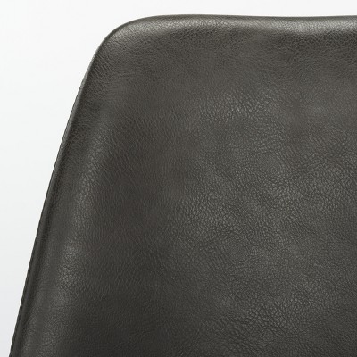 Dorian Grey and Copper Leather Dining Chair Set