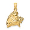 Black Bow Jewelry 14k Yellow Gold 3D Pink and White Enameled Conch Shell Pendant - 3 of 4