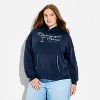 Women's Champagne Chalet Whipstitch Graphic Hooded Sweatshirt - Navy Blue - 2 of 3
