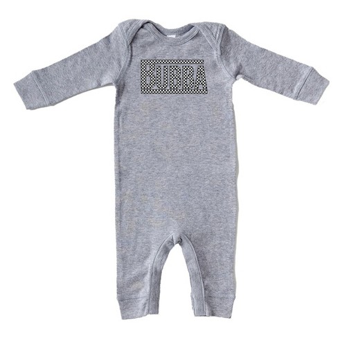 The Juniper Shop Bubba Checkered Baby Romper - Newborn - Heather Grey - image 1 of 3