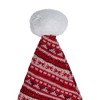 Northlight 17" Red and White Nordic Striped Santa Hat With Pom Pom - 2 of 3
