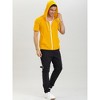 INSPIRE CHIC Men's Solid Color Zip Up Short Sleeve Hoodies Sweatshirt - 3 of 4