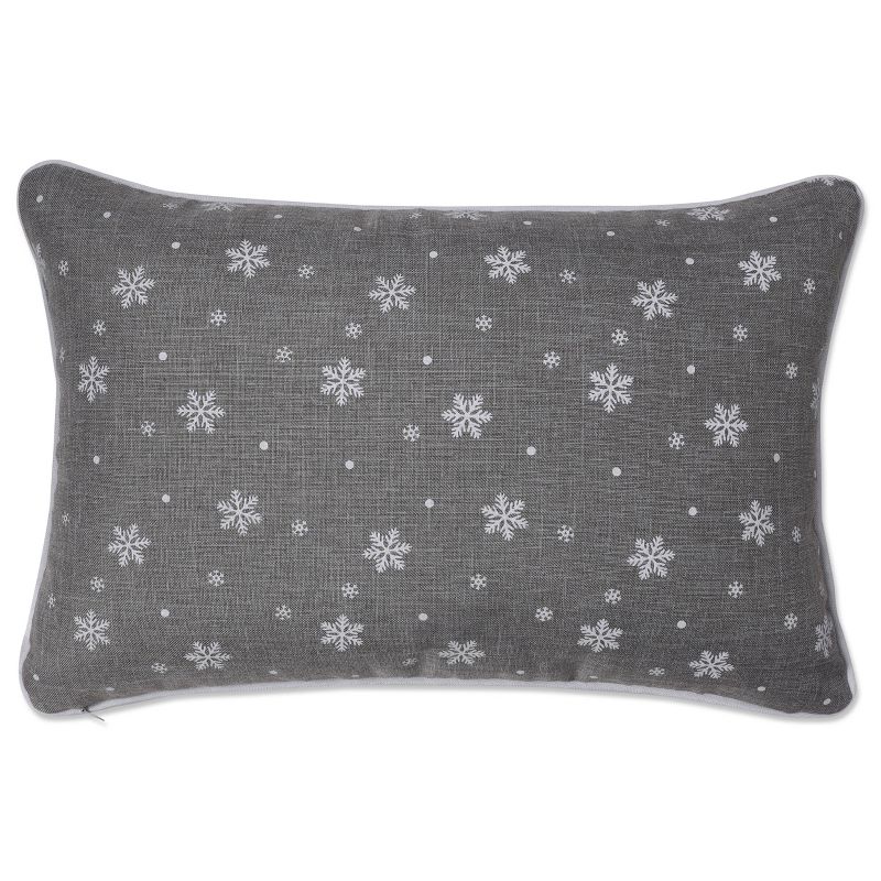 Indoor Christmas &#39;Santa Sleigh &#38; Reindeers&#39; Gray Rectangular Throw Pillow  - Pillow Perfect, 3 of 8