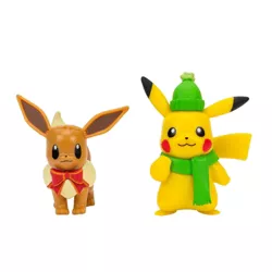 Pokemon Battle Figure Pack Holiday Pikachu and Holiday Eevee W4 2pk