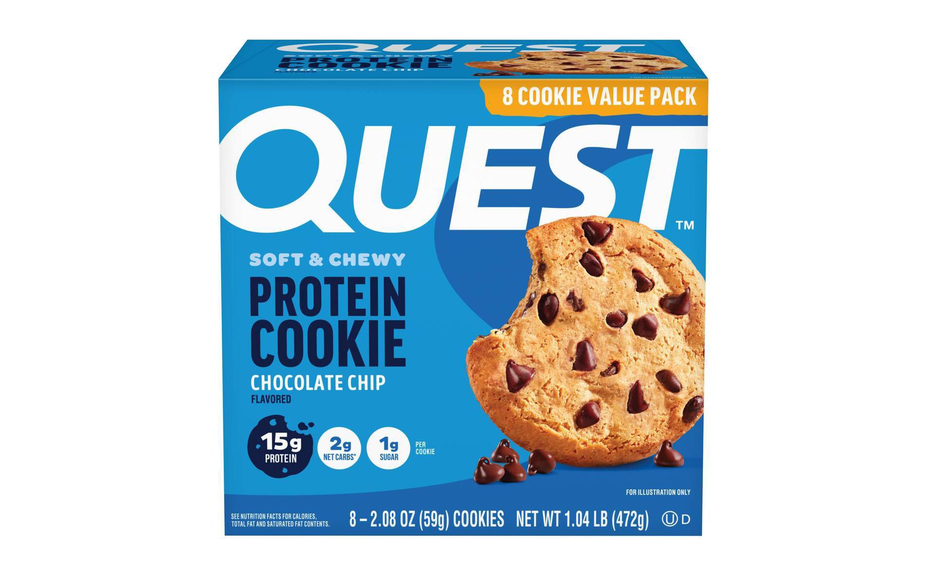 Quest Nutrition 15g Protein Cookie - Chocolate Chip Cookie - 8ct