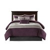 Racxily 7-Piece Faux Suede Comforter Set, Pieced Microsuede with Embroidered Pillows - 2 of 4