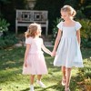 Hope & Henry Girls' Organic Sateen Cap Sleeve Special Occasion Smocked Flower Girl Dress, Kids - image 3 of 4