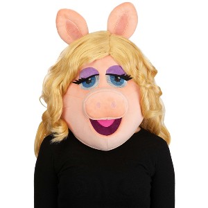 HalloweenCostumes.com One Size Fits Most   Disney Muppets Adult Miss Piggy Costume Mask | Disney Accessories,  Yellow/Brown/Purple - 1 of 4