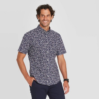 slim fit short sleeve button down