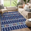 Washable Area Rug Vintage Trellis Accent Rugs Non Slip Rug Foldable Stain Resistant Geometric Low Pile Indoor Carpet for Bedroom Living Room - 3 of 4