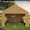 Garvee 13x20ft Carport -Portable Upgraded Garage，Heavy Duty Carport with 4 Roll-up Doors & 4 Ventilated Windows - 2 of 4