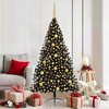 vidaXL Artificial Pre-lit Christmas Tree with 300 LEDs Black 70.9" PVC - 2 of 4