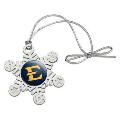 ETSU Primary Logo Metal Snowflake Christmas Tree Holiday Ornament