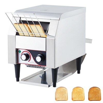 Commercial Toaster Conveyor, 450 Slices/H Heavy Duty Industrial Conveyor, Stainless Steel Electric Oven with Dual Heating Tube 7-speed Adjustments