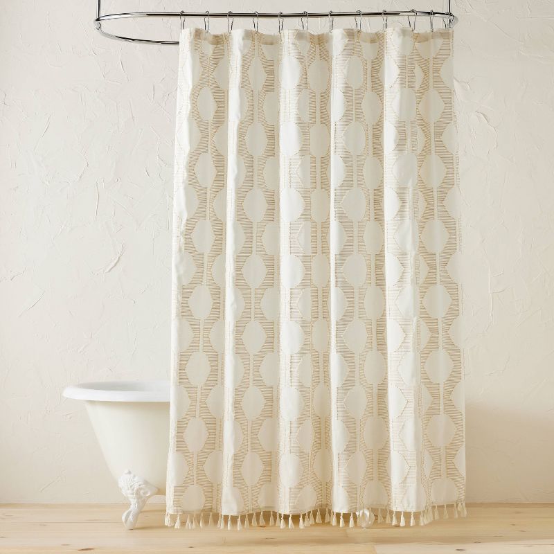 In The Name of Love Clipped Shower Curtain White - Opalhouse&#8482; designed by Jungalow&#8482;, 1 of 8