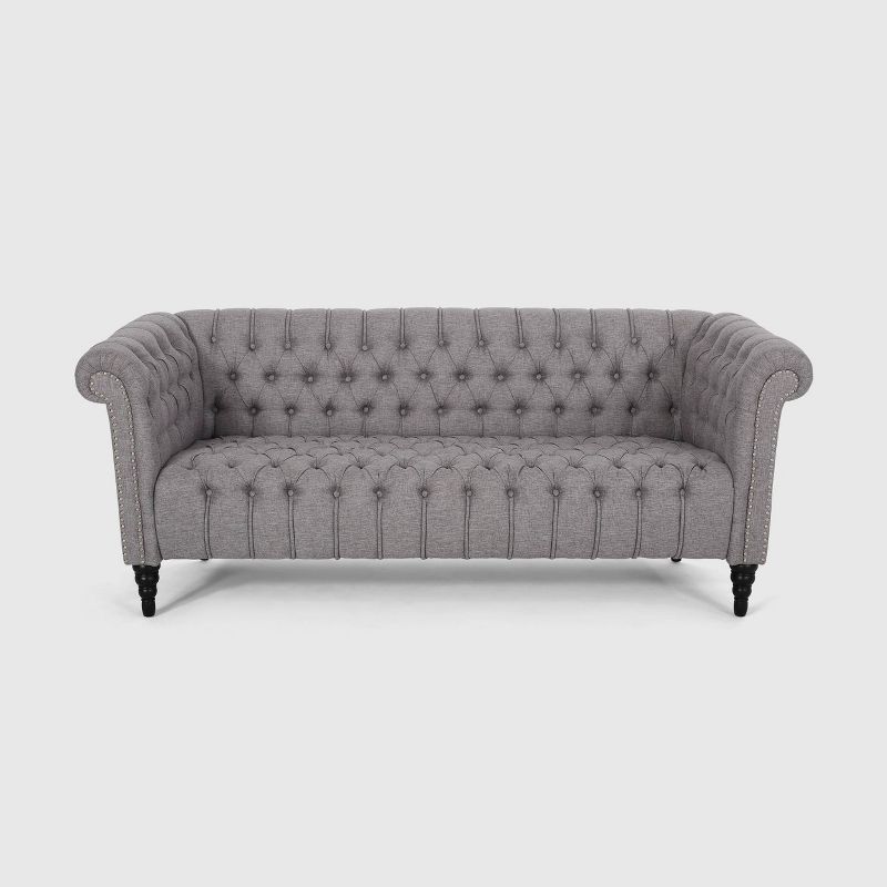 Barneyville Traditional Chesterfield Sofa Gray - Christopher Knight Home, 6 of 9