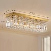 Siljoy Modern Crystal Chandelier, Rectangle Chandelier Rectangular Flush Mount Pendant Ceiling Light Fixture for Indoor - 3 of 4