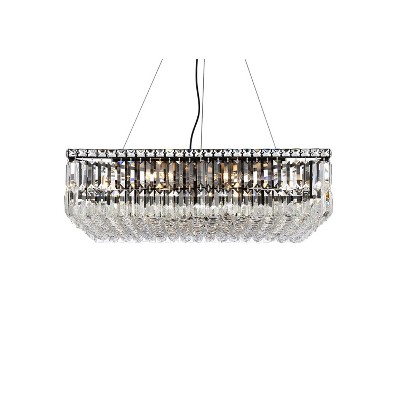 Elegant 12-Light Crystal and Metal Chandelier in Black