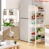 5 Tier Vegetable Basket, Storage Rolling Cart, Metal Mesh Storage Rack On Wheels, Vegetable Organizer for Kitchen - 3 of 4