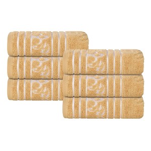 Zero Twist Cotton Solid and Jacquard Bathroom Towel Set by Blue Nile Mills - 1 of 4