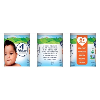Stonyfield Organic YoBaby Whole Milk Baby Yogurt Cups Banana and Strawberry - 24oz/6ct