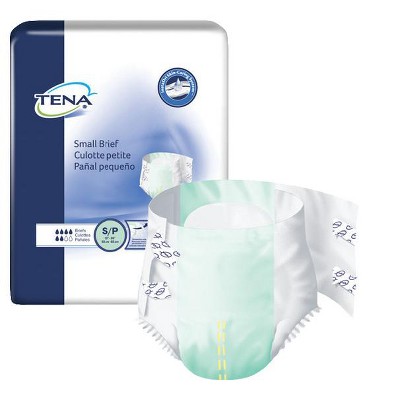 TENA Small Incontinence Briefs, Moderate Absorbency, Unisex, Small, 12 Count