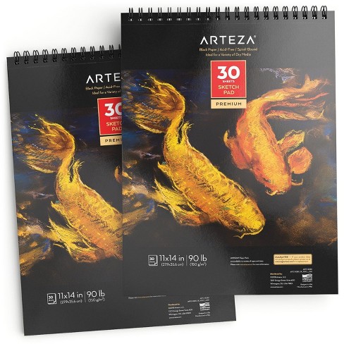 Arteza Sketchbooks (3-Pack) and 12 Graphite Pencils Set Sketching