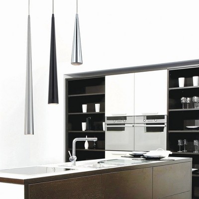 Sleek Satin Nickel Indoor/Outdoor Pendant Light with Glass Accent