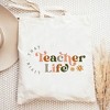 City Creek Prints Teacher Life Colorful Canvas Tote Bag - 15x16 - Natural - 2 of 2