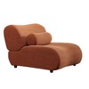 Racxily Modern Modular Chenille Sofa 1 pieces Living Room Couch w/ 70° Reclined Backrest & Cylindrical Pillows, Rust Orange Upholstery - 3 of 4