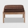 Sigrid Faux Leather Upholstered Wood Ottoman Dark Brown/Antique Oak - Baxton Studio: Modern Rectangular Bench, Spot Clean - 2 of 4