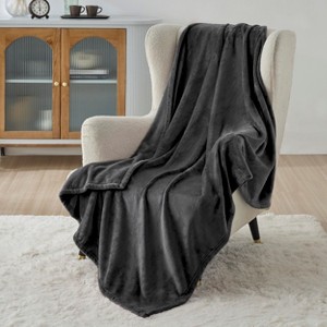 Bedsure Flannel Blanket – Solid Color Plush Throw, Ultra Soft and Fuzzy, 300GSM Lightweight Cozy Blanket for Bed or Sofa - 1 of 4