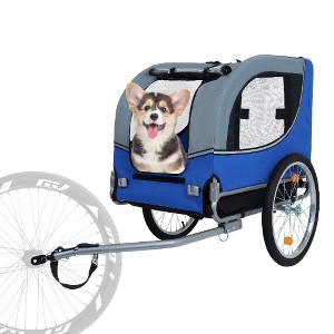 Lyngins All-Terrain 66LBS Pet Bike Trailer, Large Foldable Dog Stroller with Weatherproof Oxford Fabric, Pet Carrier with Steel Frame for Cycling - 1 of 4