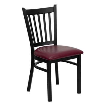 Flash Furniture Black Vertical Back Metal Restaurant Chair