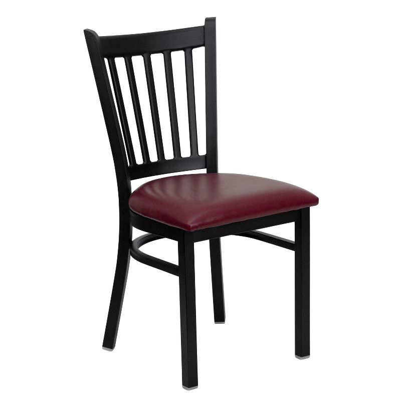 Flash Furniture Black Vertical Back Metal Restaurant Chair, 1 of 13