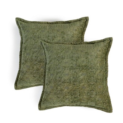 Sage Green Chenille 20" x 20" Decorative Pillow Covers Set of 2