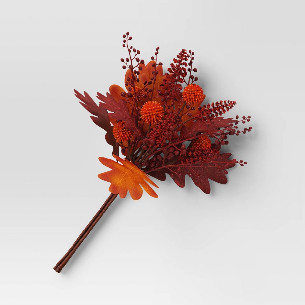 Photos - Other Decoration Oak Leaf Mini Bouquet Artificial Leaf Sprays - Room Essentials™