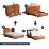 Mjkone Queen Murphy Bed Cabinet with Built-in Charging Station, Drawers, Folding Mattress for Bedroom Guest Room - 3 of 4