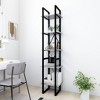 vidaXL Book Cabinet Concrete Gray Engineered Wood, Metal Book Cabinet - 15.7" - 2 of 4