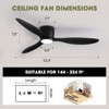 Ludomide Modern Ceiling Fan with Light Collection, Multiple Sizes & Colors for Bedroom/Living Room/Patio - 3 of 4
