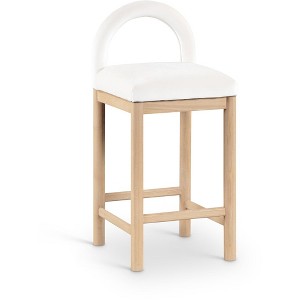 Meridian Furniture,Conrad Cream Velvet Counter Stool - 1 of 4