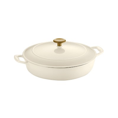 Cuisinart Classic 4.5qt Stainless Steel Dutch Oven With Cover And Brushed  Gold Handles Matte White : Target